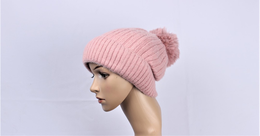 Head Start cabled cashmere  lined beanie pink STYLE : HS/4940PNK image 0